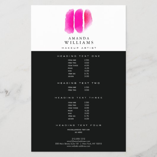 Roze Waterverf Makeup Artistische stalen Flyer (Voorkant)