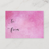 Roze Waterverf Mandala Display Vrijgezellenfeest C Informatiekaartje (Achterkant)