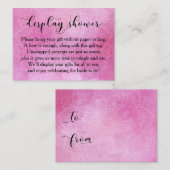 Roze Waterverf Mandala Display Vrijgezellenfeest C Informatiekaartje (Voorkant / Achterkant)