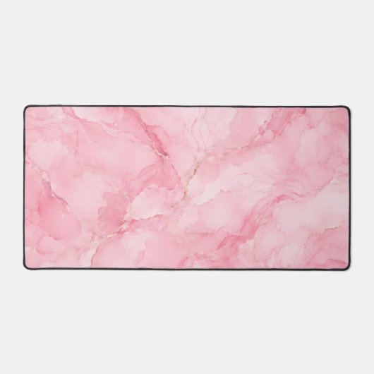 Roze Waterverf Marmer Patroon Bureaumat (Voorkant)