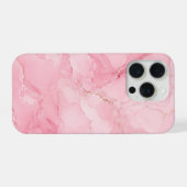 Roze Waterverf Marmer Patroon iPhone Hoesje (Achterkant horizontaal)