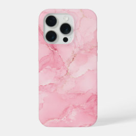 Roze Waterverf Marmer Patroon iPhone 15 Pro Case