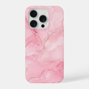 Roze Waterverf Marmer Patroon iPhone 15 Pro Case