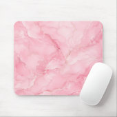 Roze Waterverf Marmer Patroon Muismat (Met muis)