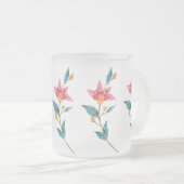 Roze waterverf matglas koffiemok (Voorkant rechts)