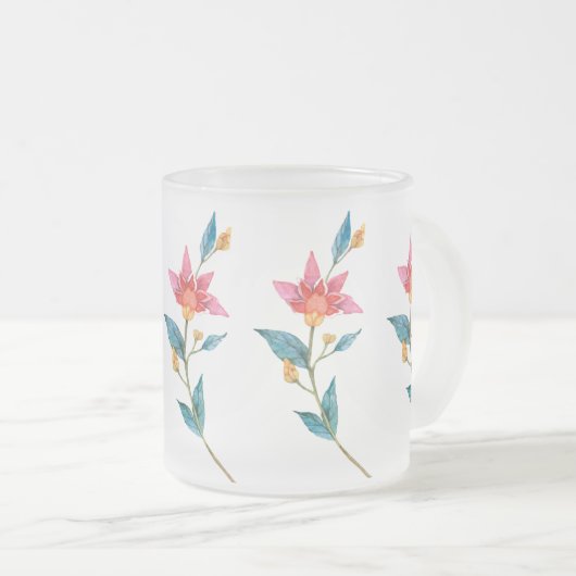 Roze waterverf matglas koffiemok (Voorkant rechts)