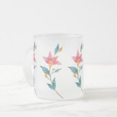 Roze waterverf matglas koffiemok (Voorkant links)