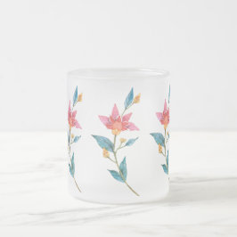 Roze waterverf matglas koffiemok
