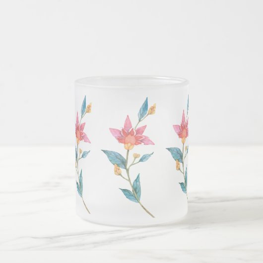 Roze waterverf matglas koffiemok (Center)