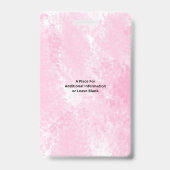 Roze Waterverf Medewerker Fotonaam Logo ID Badge (Achterkant)