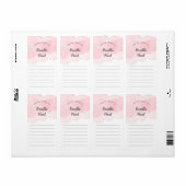 Roze Waterverf meisje baby shower boek Etiket (Full Sheet)