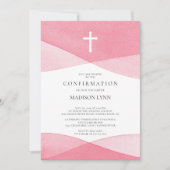 Roze Waterverf MEISJES Bevestiging Kaart (Voorkant)