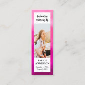 Roze Waterverf Memorial Prayer Kaart Bladwijzer Contactkaartje (Voorkant)