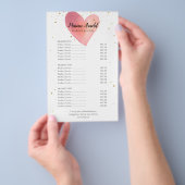 Roze Waterverf - Menu Hartslag (Hand)