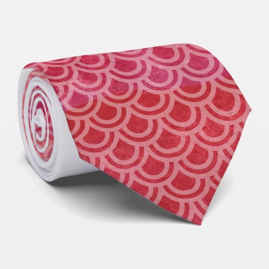 Roze Waterverf Mermaid Tail Patroon Stropdas (Opgerold)