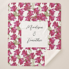 Roze Waterverf, met de hand geverfd Sherpa Deken