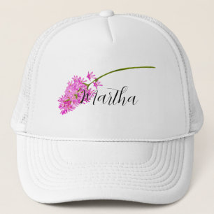 Roze Waterverf met jouw naam Trucker Hat Pet