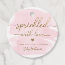 Roze Waterverf met liefdesBaby shower