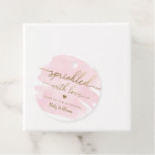 Roze Waterverf met liefdesBaby shower Bedankjes Labels (In situ)