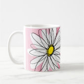 Roze Waterverf met Whimsical Daisy Custom Name Koffiemok (Links)