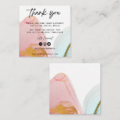 Roze Waterverf Mini Visitekaartje (Voorkant / Achterkant)