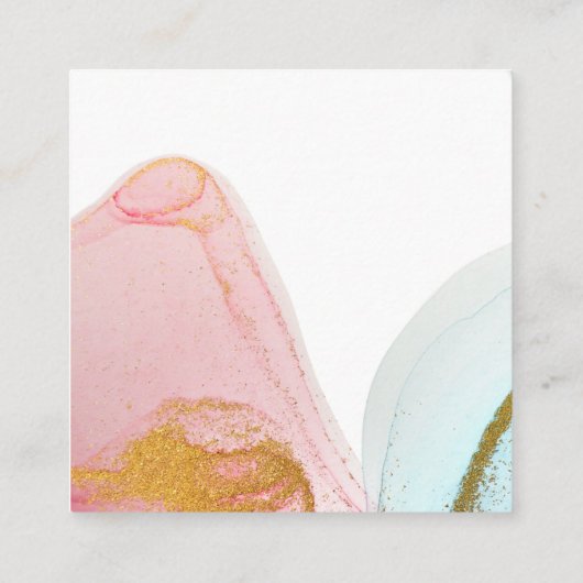 Roze Waterverf Mini Visitekaartje (Achterkant)