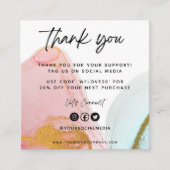 Roze Waterverf Mini Visitekaartje (Voorkant)