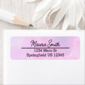  roze waterverf minimalistisch retouradres etiket (Insitu)