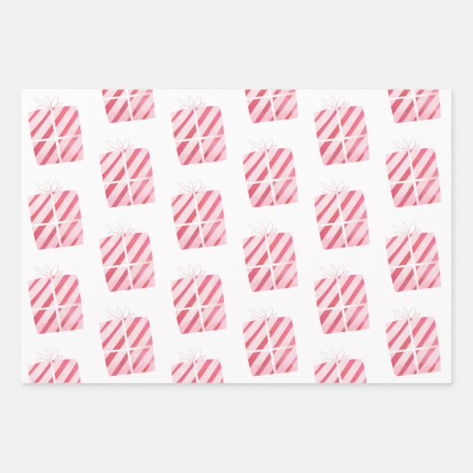 Roze Waterverf Mint kerstakelpapier Inpakpapier Vel (Voorkant 3)