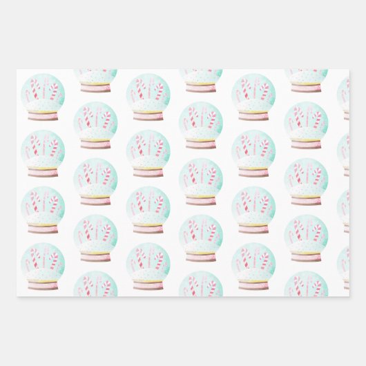 Roze Waterverf Mint kerstakelpapier Inpakpapier Vel (Voorkant)