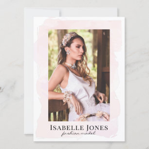 Roze Waterverf Model Actor 5 Fotocomp Kaart