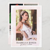 Roze Waterverf Model Actor 5 Fotocomp Kaart (Voorkant / Achterkant)