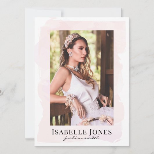 Roze Waterverf Model Actor 5 Fotocomp Kaart (Voorkant)