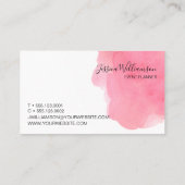 Roze, waterverf, modern, chic, gebeurtenisplanner visitekaartje (Achterkant)