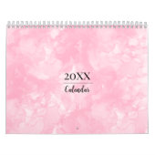 Roze Waterverf Modern Minimalist Kalender (Hoes)