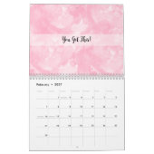 Roze Waterverf Modern Minimalist Kalender (Feb 2027)