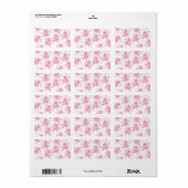 Roze waterverf modern palmboompatroon etiket (Full Sheet)