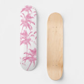Roze waterverf modern palmboompatroon persoonlijk skateboard (Voorkant)