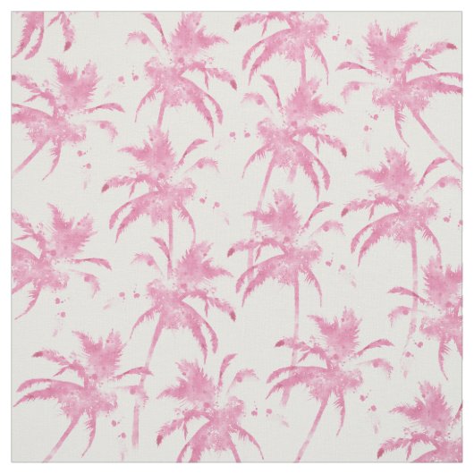 Roze waterverf modern palmboompatroon stof (Swatch)