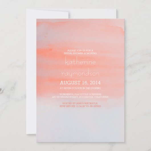 Roze waterverf Modern vrijgezellenfeest Kaart (Voorkant)