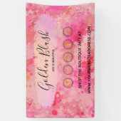 Roze Waterverf & Moderne Gouden Geometrische Chic Spandoek (Verticaal)