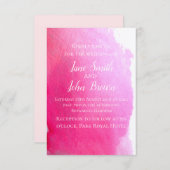 Roze waterverf moderne kunstbruiloft boho kaart (Voorkant / Achterkant)