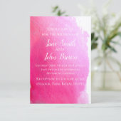 Roze waterverf moderne kunstbruiloft boho kaart (Staand voorkant)
