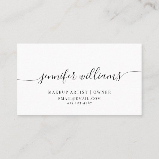  roze Waterverf Moderne Typografie + Manuscript Visitekaartje (Achterkant)