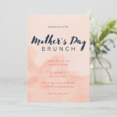 Roze Waterverf Moederdag Brunch Uitnodiging (Staand voorkant)
