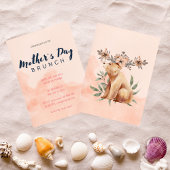 Roze Waterverf Moederdag Brunch Uitnodiging