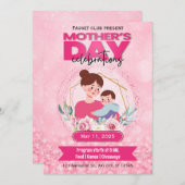 Roze Waterverf Moederdag e-invite Kaart (Voorkant / Achterkant)