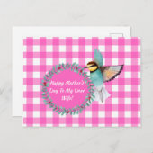  roze Waterverf Moederdag vogelvrouw Feestdagenkaart (Voorkant / Achterkant)