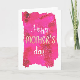Roze waterverf moedersdagkaart kaart