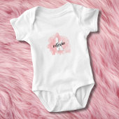Roze Waterverf Monogram Baby Meisje Romper